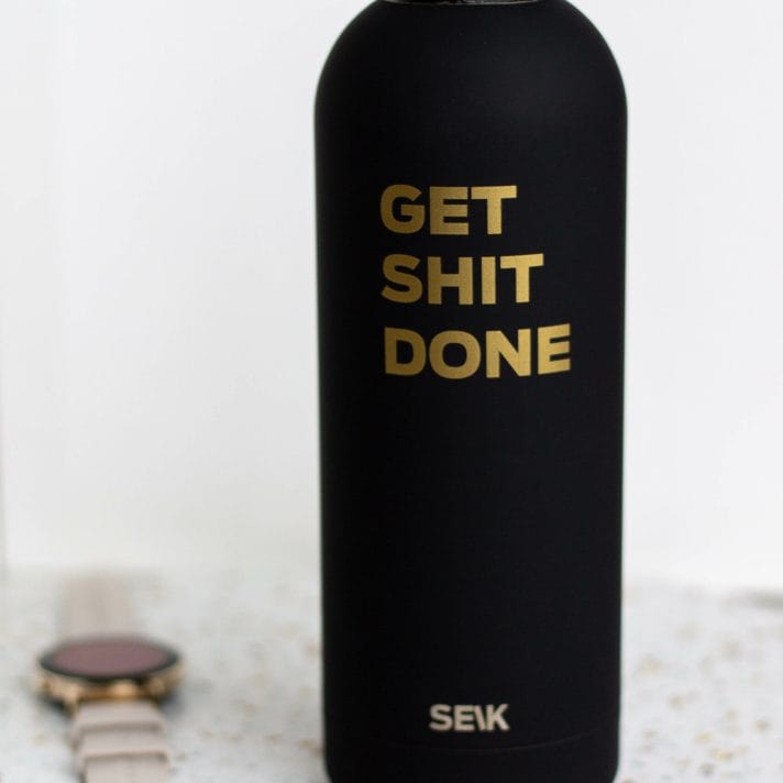 SEIK - Vesipullo / termospullo - Get shit done - musta 500 ml
