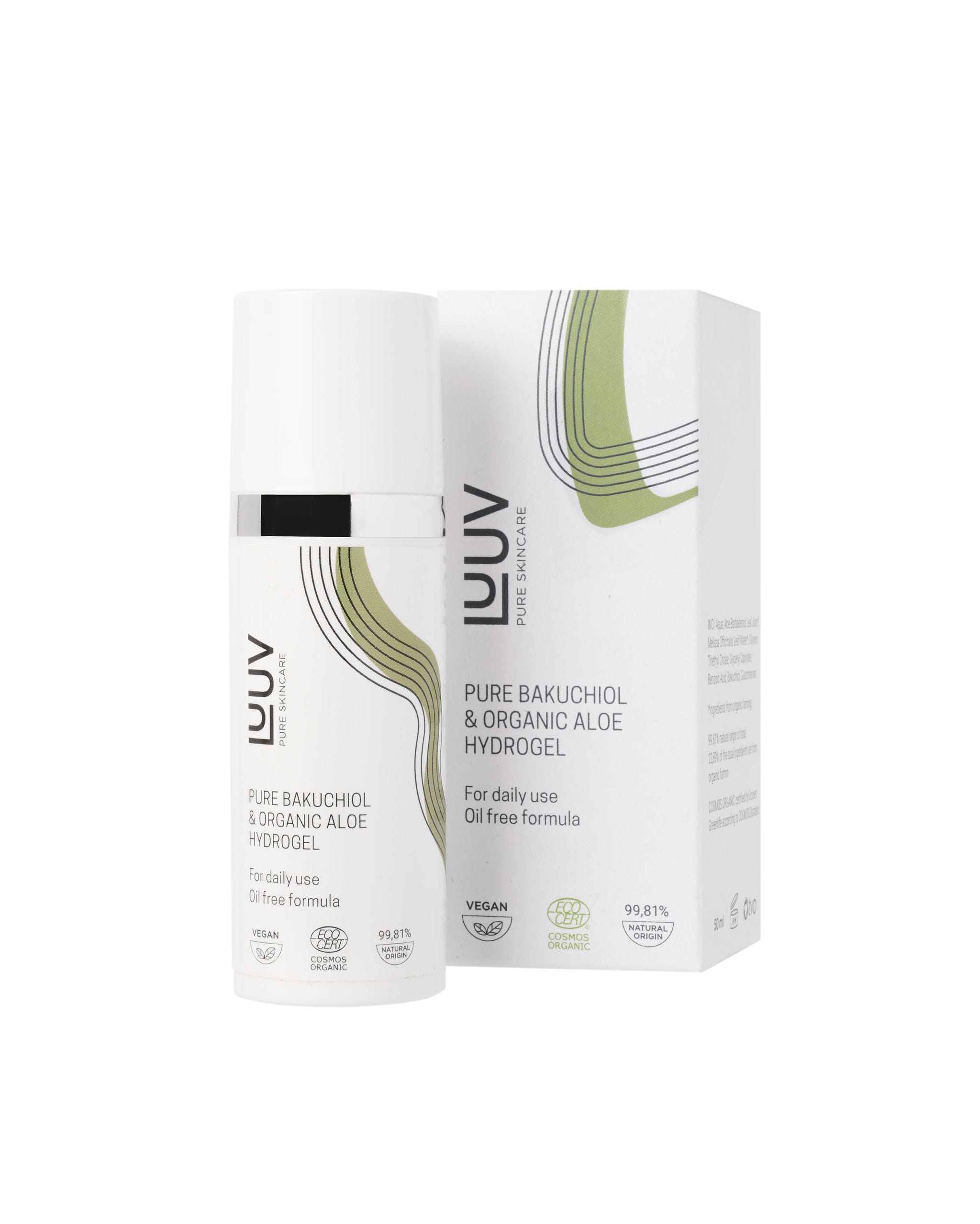 LUUV – Pure Bakuchiol & Organic Aloe Hydrogel Cosmos, 50 ml LUUV - Pure Bakuchiol & Organic Aloe Hydrogel Cosmos, 50 ml - Image 2